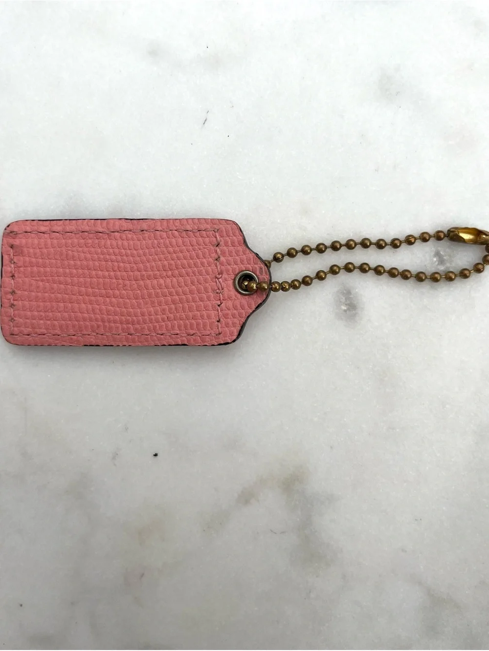 COACH Snakeskin Leather Hang Tag, Pink